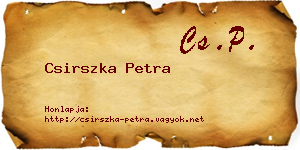 Csirszka Petra névjegykártya