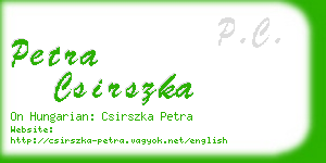 petra csirszka business card